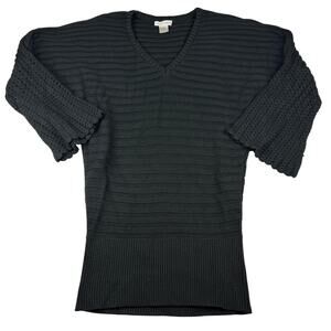 Newport News Black V-Neck Sweater Dress XL